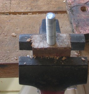 offcut with threaded rod inserted