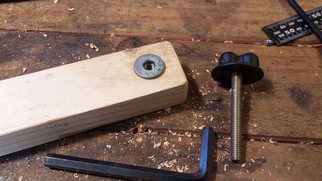 Drilled an appropriate sized hole for the double threaded securing bit
