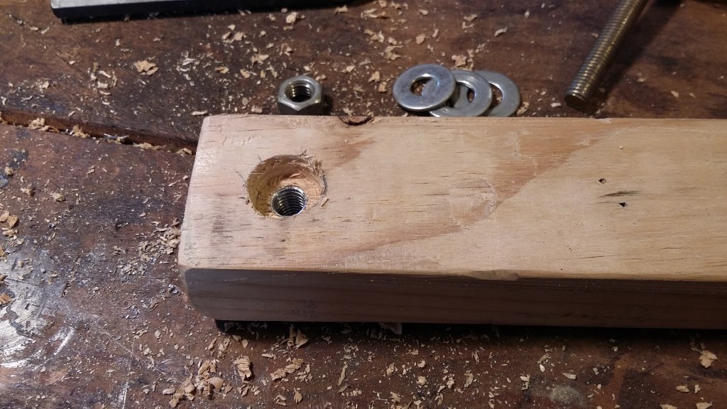 Then drilled a little over sized hole in the top for an extra nut